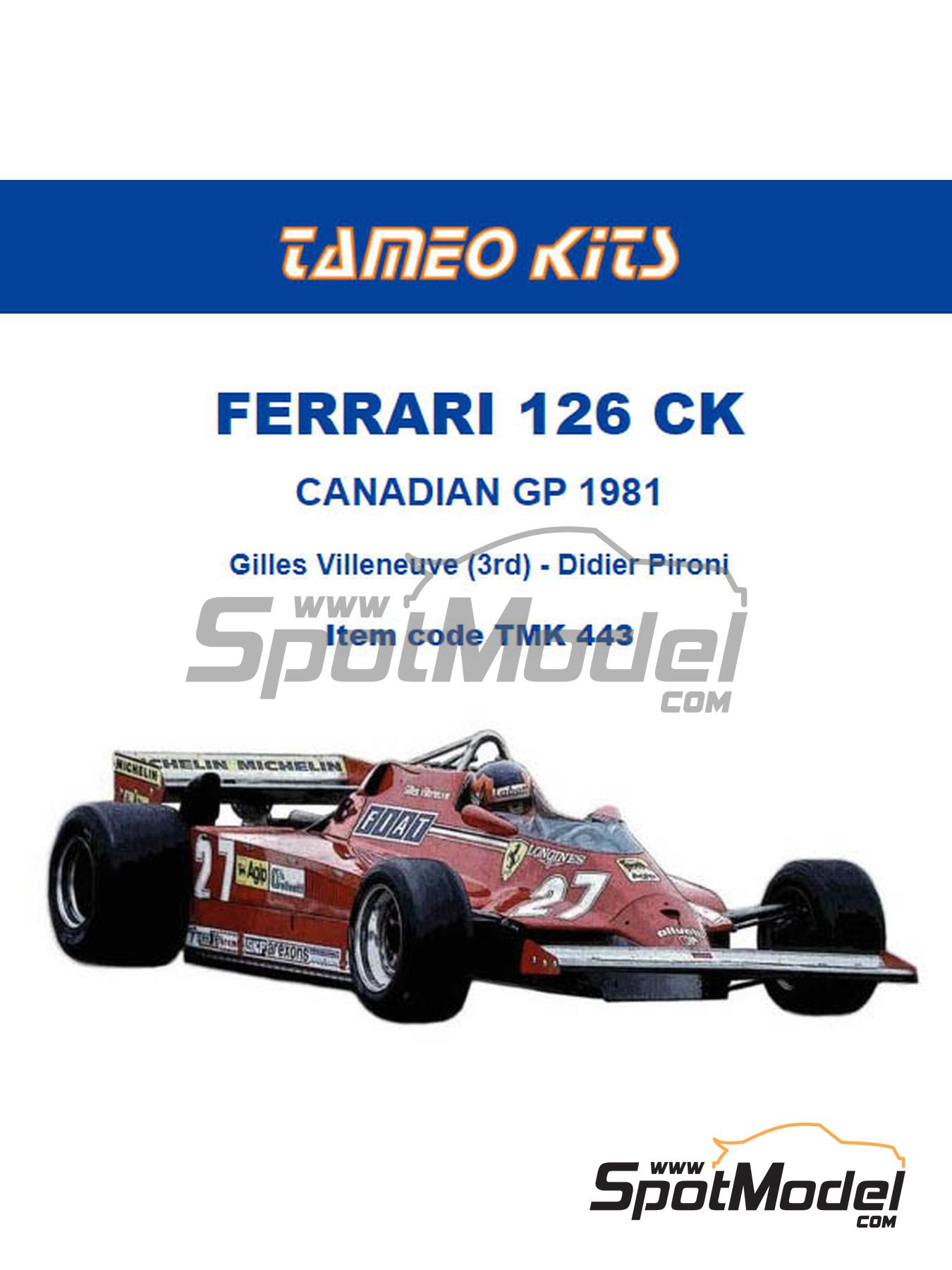 Tameo Kits TMK443: Car scale model kit 1/43 scale - Ferrari 126CK